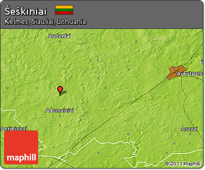 Physical 3D Map of Šeškiniai