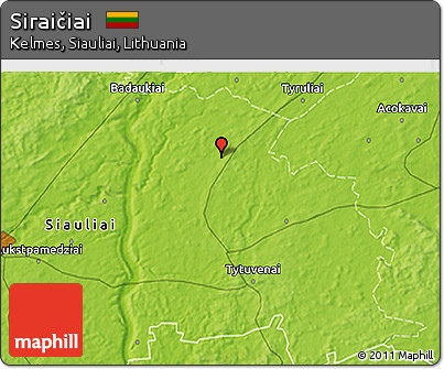 Physical 3D Map of Siraičiai