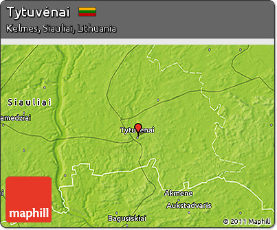 Physical 3D Map of Tytuvėnai