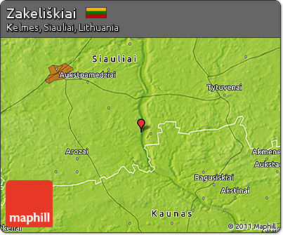 Physical 3D Map of Zakeliškiai