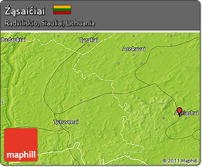 Physical 3D Map of Žąsaičiai