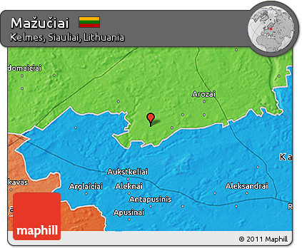 Political 3D Map of Mažučiai