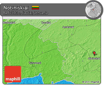 Political 3D Map of Notiniškiai
