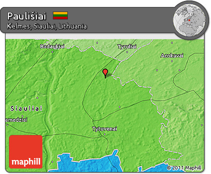Political 3D Map of Paulišiai
