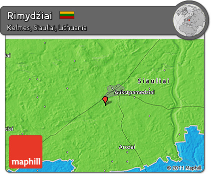 Political 3D Map of Rimydžiai