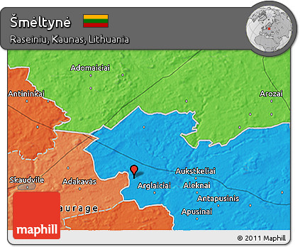 Political 3D Map of Šmėltynė