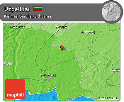 Political 3D Map of Užpelkiai