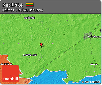Political 3D Map of Katiliškė