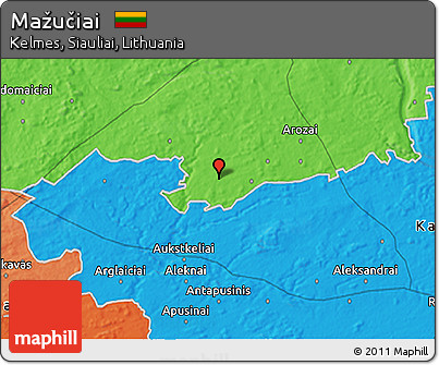 Political 3D Map of Mažučiai