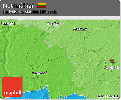 Political 3D Map of Notiniškiai