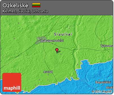 Political 3D Map of Ožkeliškė