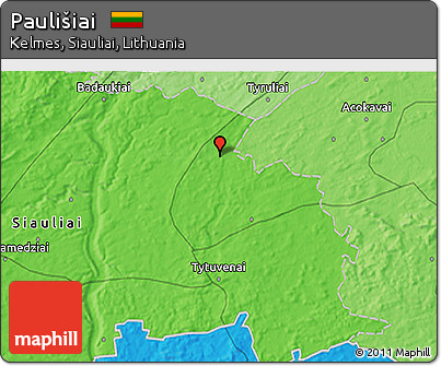 Political 3D Map of Paulišiai