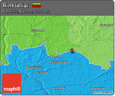 Political 3D Map of Rinkšeliai