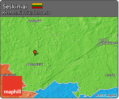 Political 3D Map of Šeškiniai