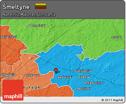 Political 3D Map of Šmėltynė