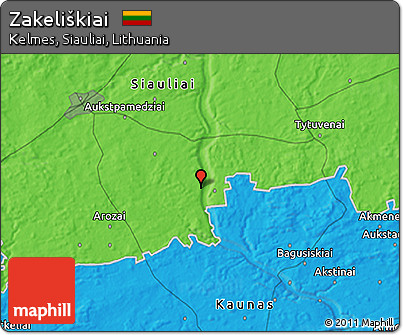Political 3D Map of Zakeliškiai