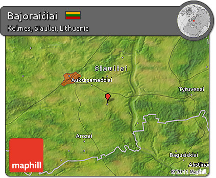Satellite 3D Map of Bajoraičiai