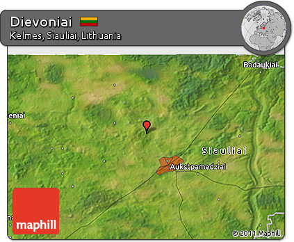 Satellite 3D Map of Dievoniai