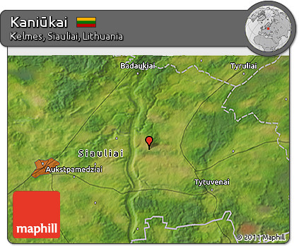 Satellite 3D Map of Kaniūkai