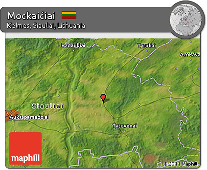 Satellite 3D Map of Mockaičiai