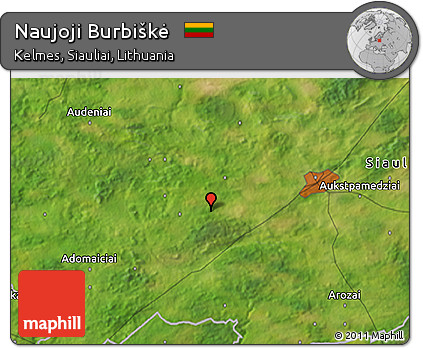 Satellite 3D Map of Naujoji Burbiškė