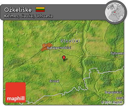Satellite 3D Map of Ožkeliškė