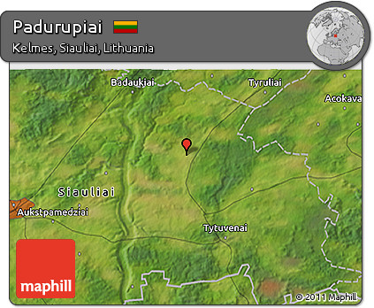 Satellite 3D Map of Padurupiai