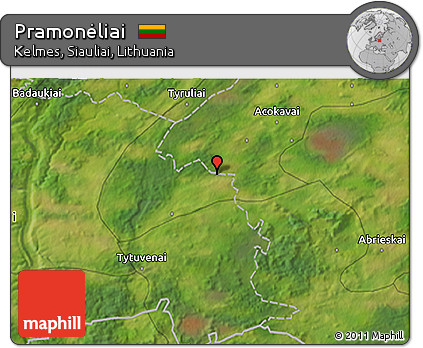 Satellite 3D Map of Pramonėliai