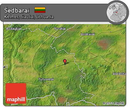 Satellite 3D Map of Šedbarai