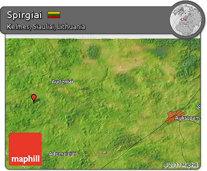 Satellite 3D Map of Spirgiai