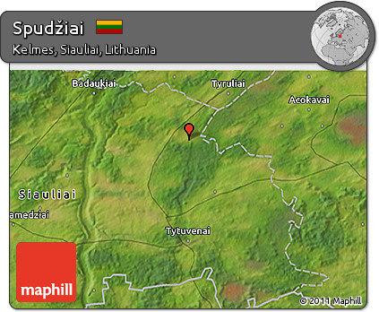 Satellite 3D Map of Spudžiai
