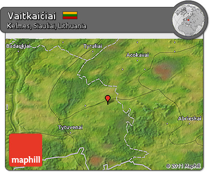 Satellite 3D Map of Vaitkaičiai
