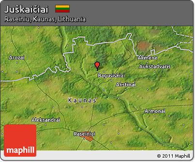 Satellite 3D Map of Juškaičiai