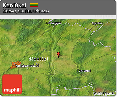 Satellite 3D Map of Kaniūkai