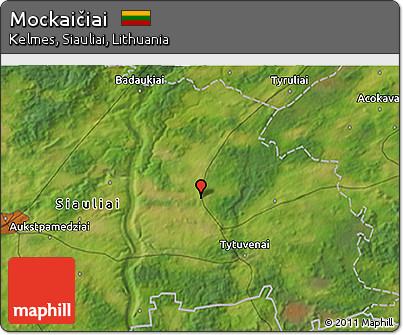 Satellite 3D Map of Mockaičiai