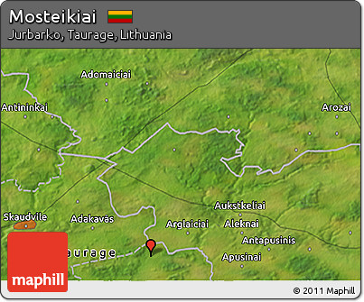 Satellite 3D Map of Mosteikiai