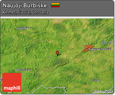 Satellite 3D Map of Naujoji Burbiškė