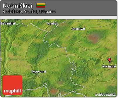 Satellite 3D Map of Notiniškiai