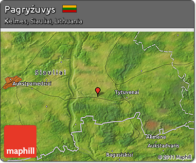 Satellite 3D Map of Pagryžuvys