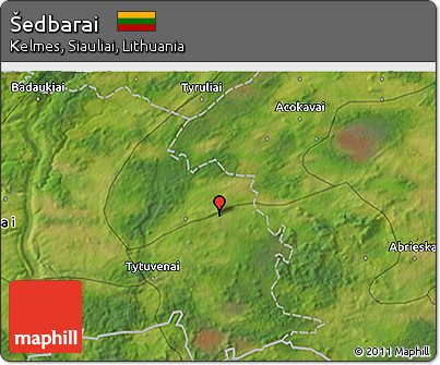 Satellite 3D Map of Šedbarai
