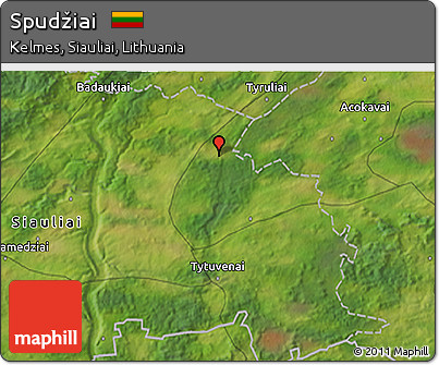 Satellite 3D Map of Spudžiai