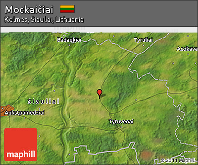 Satellite 3D Map of Mockaičiai