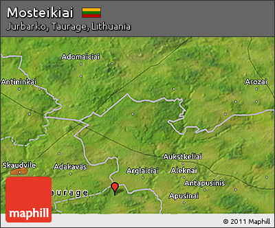 Satellite 3D Map of Mosteikiai