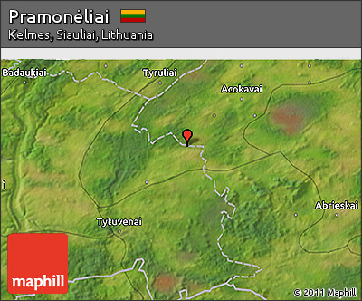 Satellite 3D Map of Pramonėliai