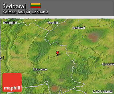 Satellite 3D Map of Šedbarai