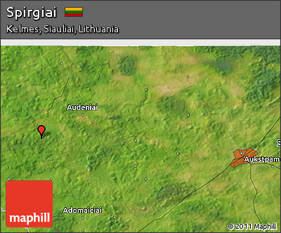 Satellite 3D Map of Spirgiai