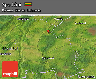 Satellite 3D Map of Spudžiai