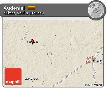 Shaded Relief 3D Map of Audeniai
