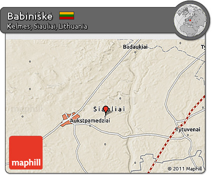 Shaded Relief 3D Map of Babiniškė