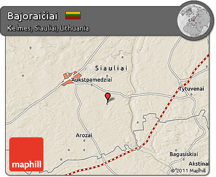Shaded Relief 3D Map of Bajoraičiai